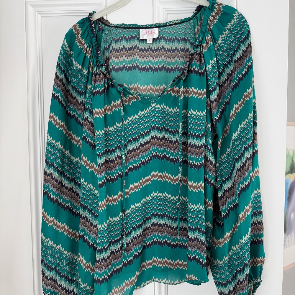 Parker silk boho peasant blouse